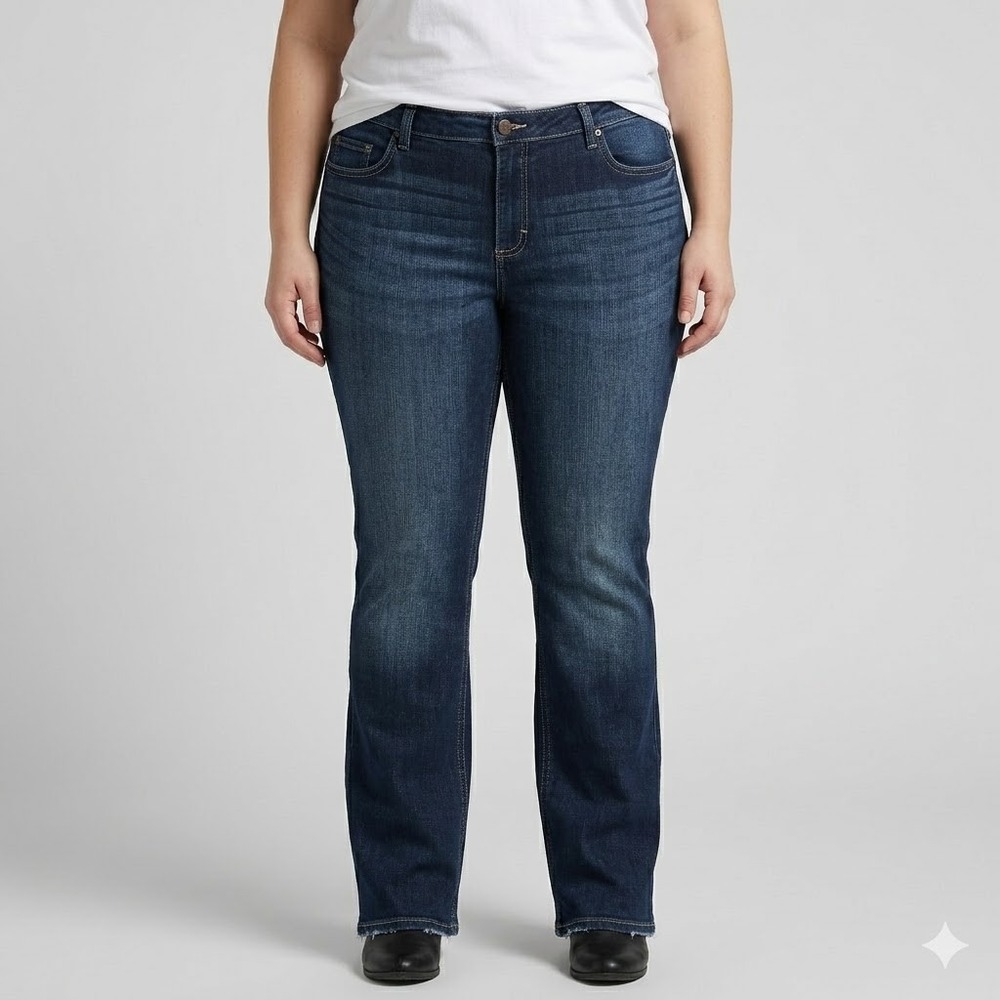 Lee Riders Midrise Bootcut Jeans Dark‎ Blue Curvy Fit Comfort Stretch Size 20L